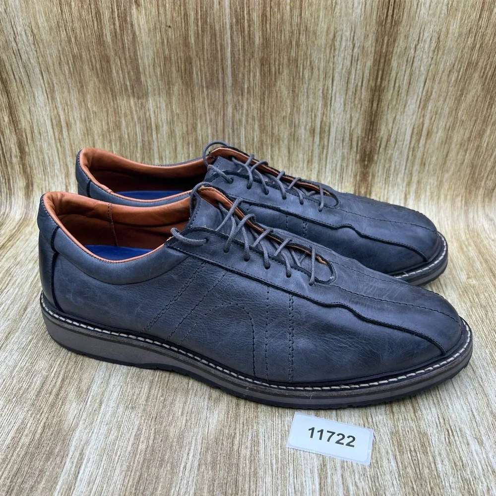 Allen Edmonds Voyager Men's 13 D Gray Leather Bicycle Toe Casual Oxford 9384